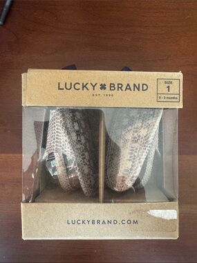 Lucky Brand Beige Snake-Print Baby Socks